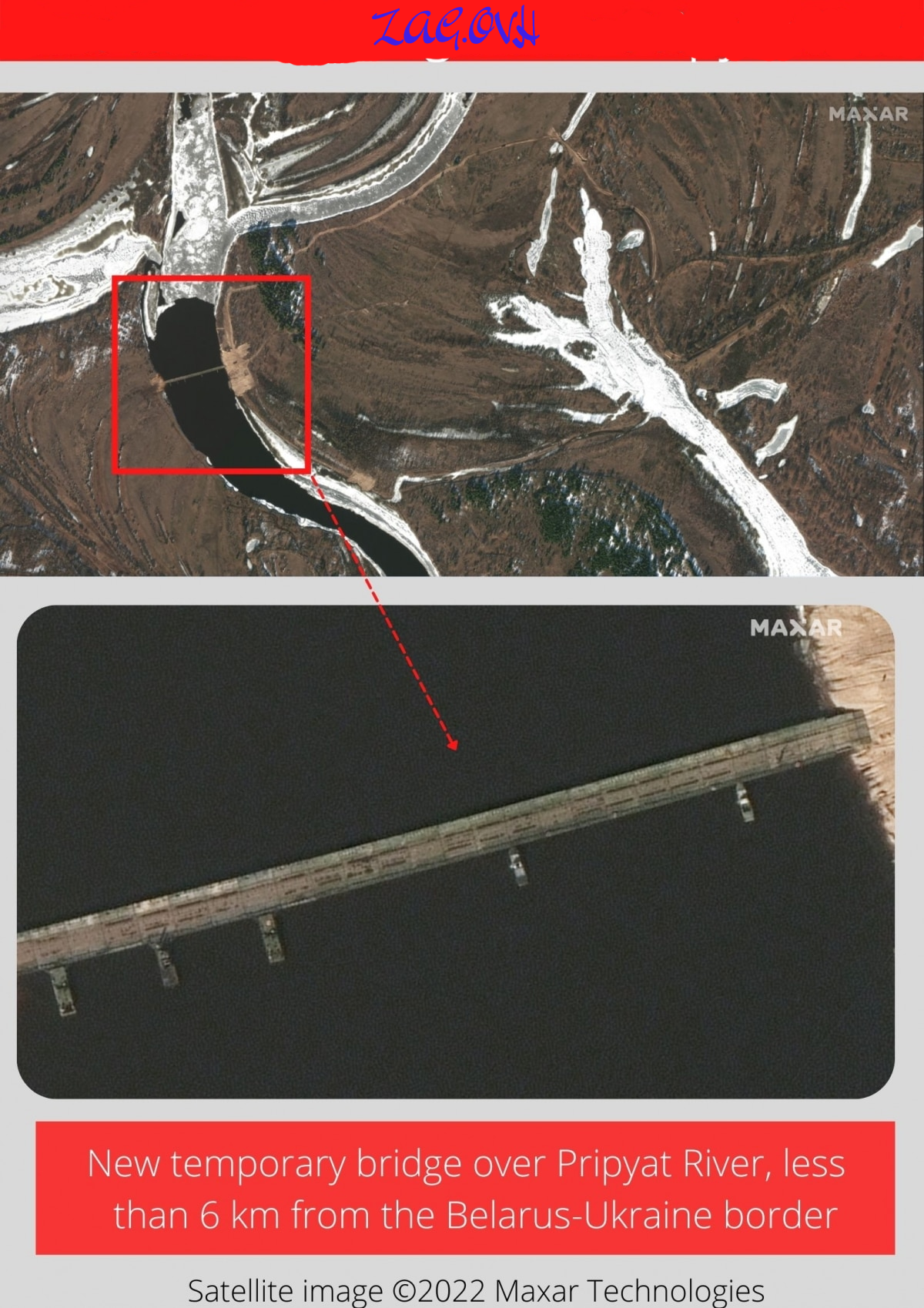 Despite Russia's claims of troop withdrawal, satellite images show a new bridge near Ukraine